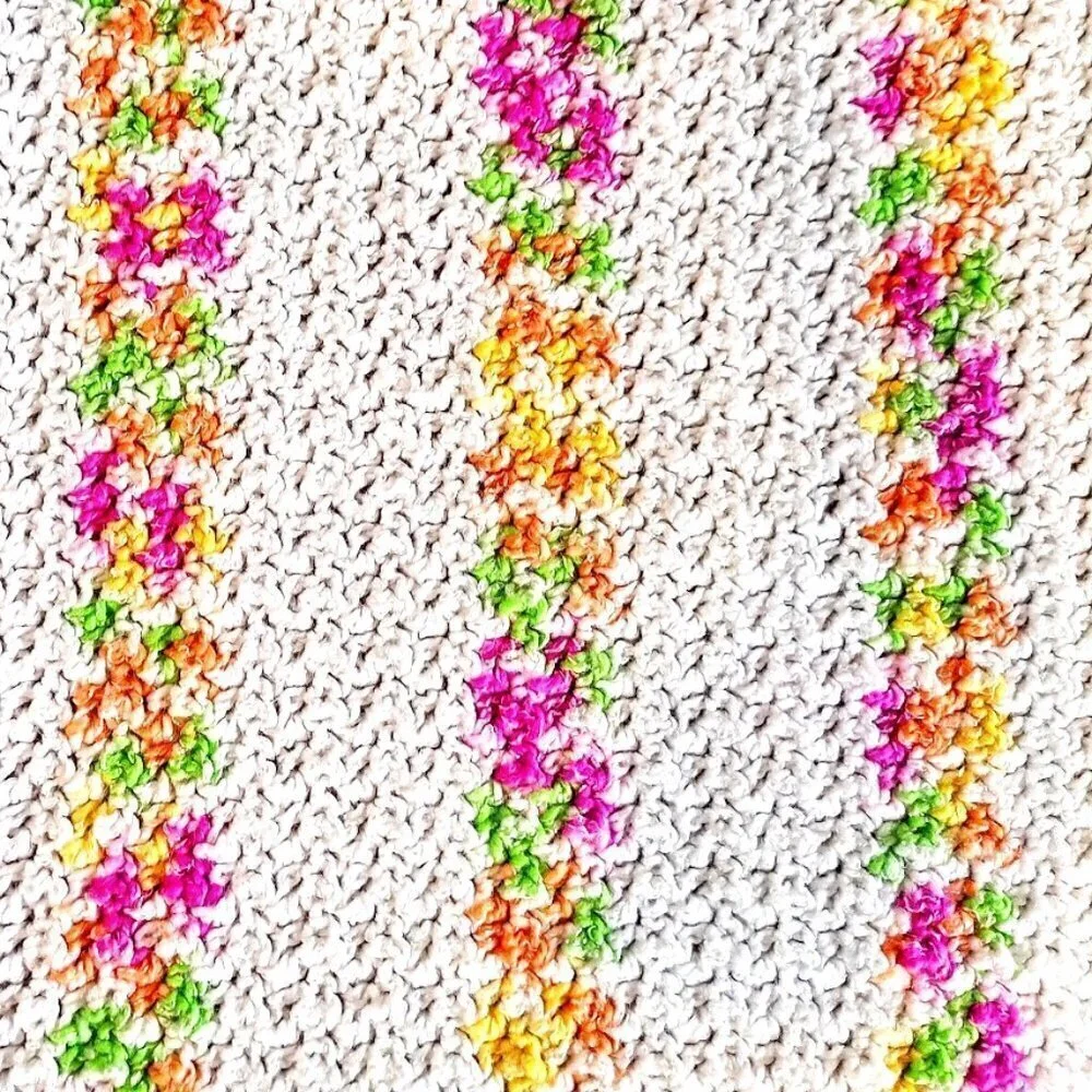 Handmade Floral Stripe Baby Blanket